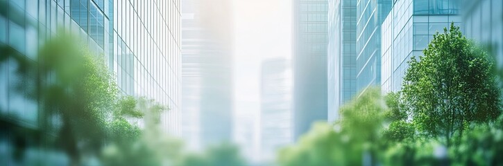 Modern Cityscape with Lush Green Spaces