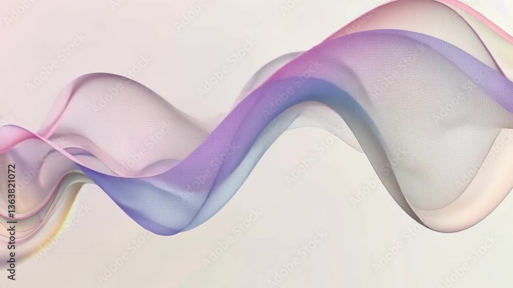 Poster serene and elegant abstract design soft flowing waves in pastel colors with gentle gradients for cal