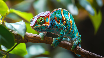 Obraz premium Chameleon an animal that can change its skin color. Secreted Change. Illustration