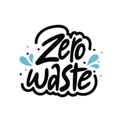 Obraz premium Zero Waste Lettering Vector Design.