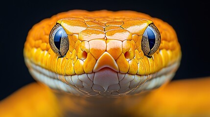 Fototapeta premium Close-up of a vibrant orange snake's head