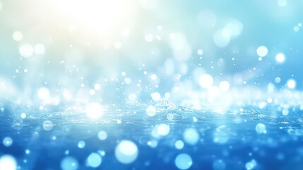 Obraz premium Sparkling blue water surface, sunlit background, summer day, ideal for product display