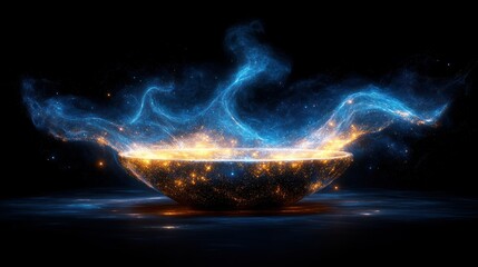 Cosmic Bowl: A Mystical Digital Art Piece