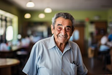 Fototapeta premium Portrait of a Hispanic elderly man in nursing home