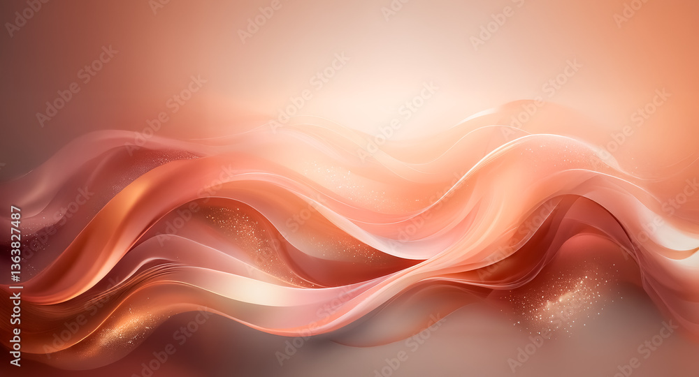 Poster abstract flowing waves of warm colors create a smooth and elegant design. the gradient of orange and