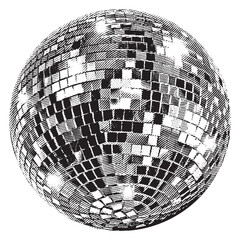 Disco ball isolated. Disco ball clipart. Mirrorball with lights.