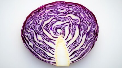 Fototapeta premium A freshly sliced slice of red cabbage