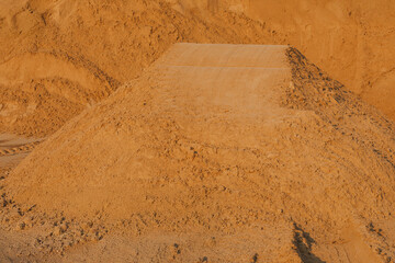 Large Sandy Earth Mound at Construction Site