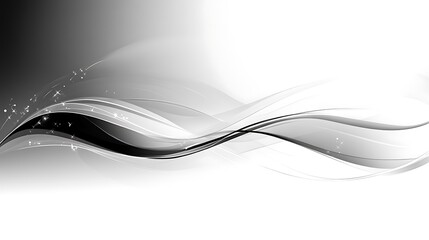 Fototapeta premium digital abstract artwork featuring a flowing, wave-like design primarily monochromatic, utilizing shades of black, white, and gray transitions smoothly from white to black, creating a gradient effect
