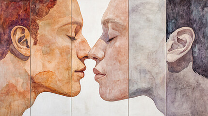 Sacred Progression: Modular Watercolor Triptych for Modern Spiritual Interiors