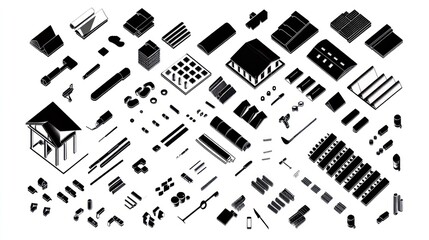 Isometric Building Materials Tools & Components