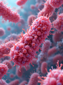 Moraxella catarrhalis bacteria, 3D illustration. Gram-negative aerobic bacterium, diplococcus, causes infections of respiratory system, central nervous system, middle ear, eye and joints
