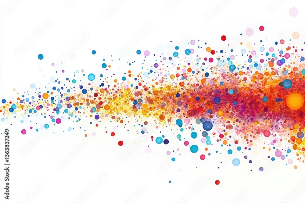 Poster Colorful dots and lines create a visually engaging texture suitable for graphic design projects on a white background