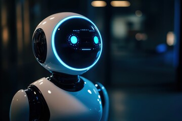 AI chatbot interface in minimalist style with soft lighting and copy space below