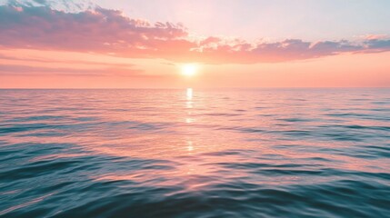 Obraz premium Pastel Sunset Over Ocean