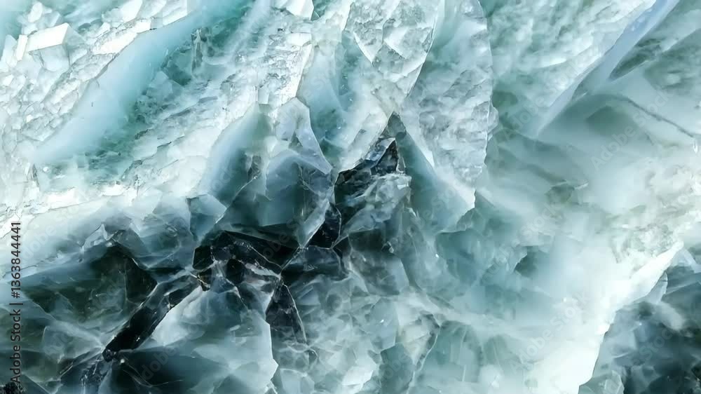 Poster close-up view of a textured mineral surface with shades of green and black, showcasing crystalline f