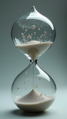 Face-shaped hourglass cries sand tears. Tear spheres shatter on impact. Glass ripples like water when touched.