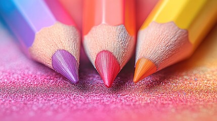 A happy pencil drawing a rainbow.