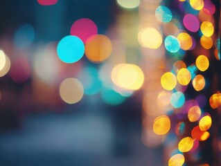 Obraz premium Festive bokeh lights and chromatic aberration effect with shallow depth of field