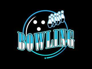 Bowling sport logo design vector illustration