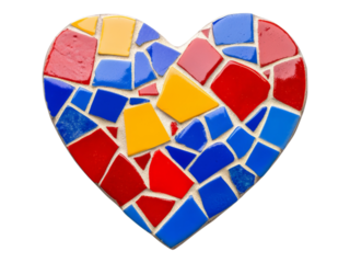 Colorful Mosaic Heart Design with Vibrant Tiles