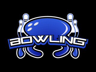 Bowling sport logo design vector illustration