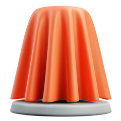 Close-up of a mysterious orange object in 3d digital art