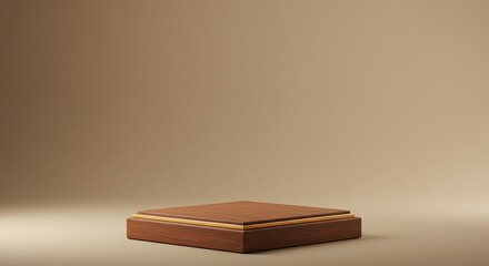 a wooden podium to layout for product display