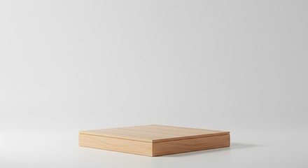 a wooden podium to layout for product display