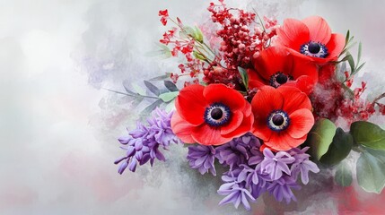 Art Floral Arrangement Overview Style Delicate Anemones