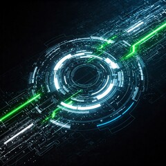 Obraz premium Abstract Tech Background with Futuristic Interface and Digital Patterns