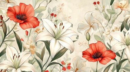 TexturesBackgrounds Vintage Floral View Beige Soft