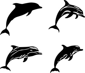 dolphin silhouettes set © Adam