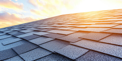 Soft roofing, ridge and cornice shingle roof. Modern materials for repair and finishing of the roof of the cottage.