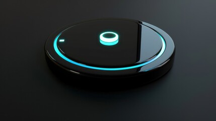 Futuristic Smart Device with Glowing Blue Lights and Circular Design for Technology and Innovat