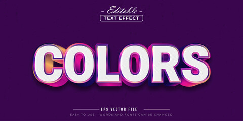 Colors text style, editable text effect.