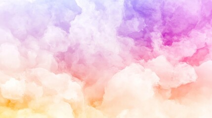 Fototapeta premium Dreamy Pastel Cloudscape: A Serene Watercolor Sky
