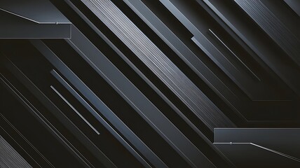 Obraz premium Sleek Dark Background with Geometric Lines and Subtle Metallic Accents