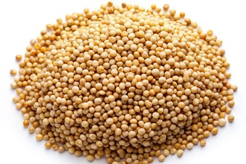 Fototapeta premium Macro Photography: Quinoa Seeds Top View, High-Resolution Image of Edible Quinoa Grains, Close-Up Detail of Quinoa Pile