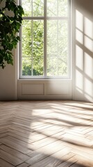Fototapeta premium Sunny, spacious room with large window