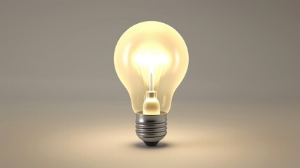 Illuminated Light Bulb A Symbol of Ideas and Innovation