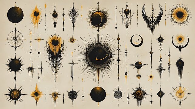 Cosmic Tattoo Design Collection