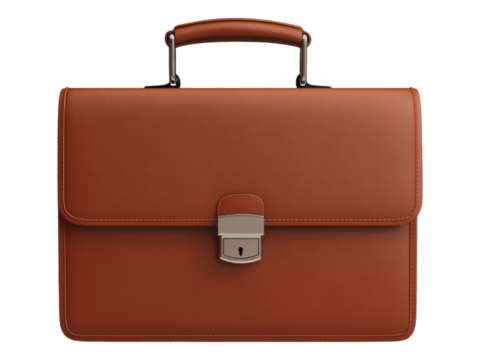 Elegant Leather Briefcase with Lock and Handle