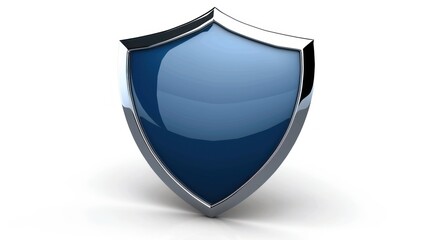 Secure Protection A Modern Shield with Blue Gradient and Metallic Edges for Safety and Defense