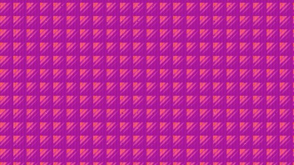 Fototapeta premium Vibrant pink and orange geometric pattern featuring a repeating grid of diagonal striped triangles for modern graphic design backgrounds.
