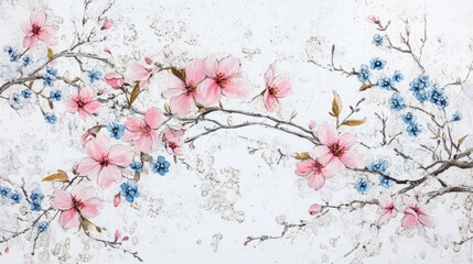 DesignCreativity Whimsical Floral Overview Stems Blossoms