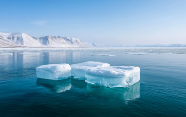 Fresh and natural winter snow and ice theme e-commerce product display background