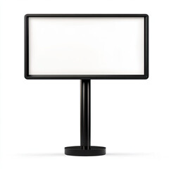 A blank canvas of opportunity awaits, a freestanding sign ready to share your message with sleek black frame and sturdy base.