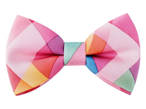 Colorful Geometric Pattern Bow Tie for Formal Attire - Powered by Adobe