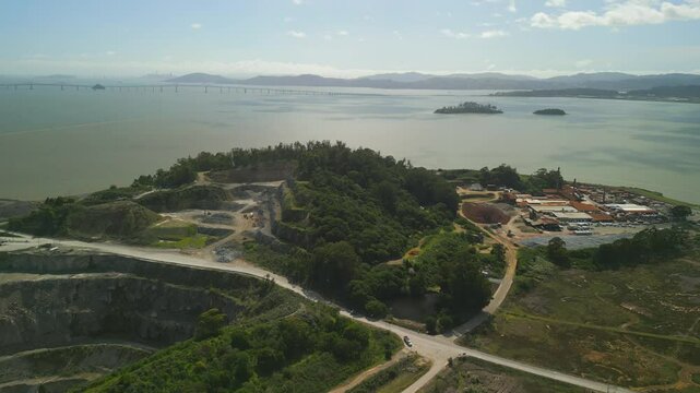 Aerial View, San Rafael, Green Rolling Hills, San Pablo Bay